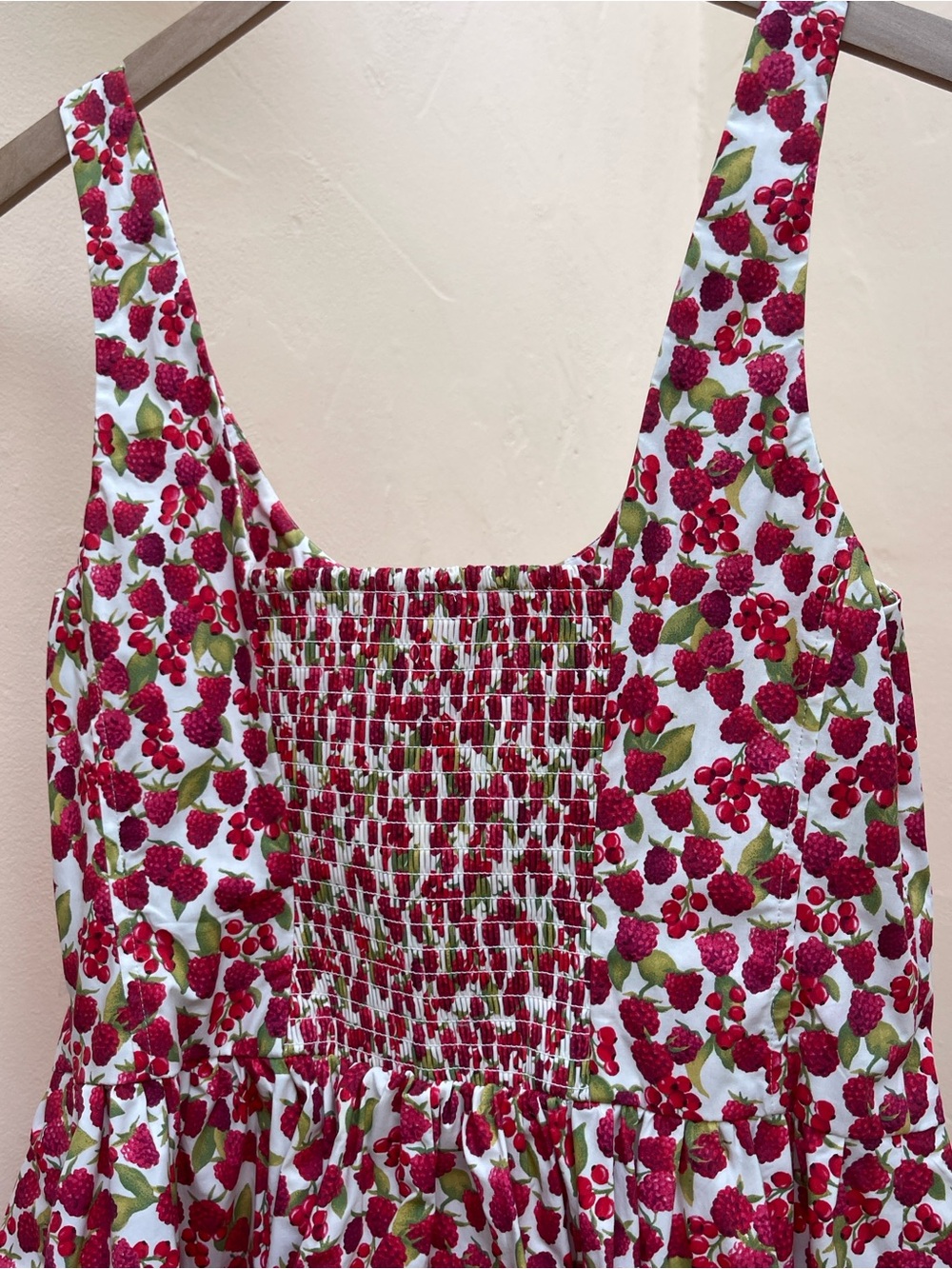 Women’s Red Floral Summer Dress - Sleeveless Cotton Sundress - Picture 5 of 13